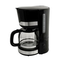 Kaffeemaschine Deski Edelstahl schwarz 1,5 Ltr. 1000 Watt